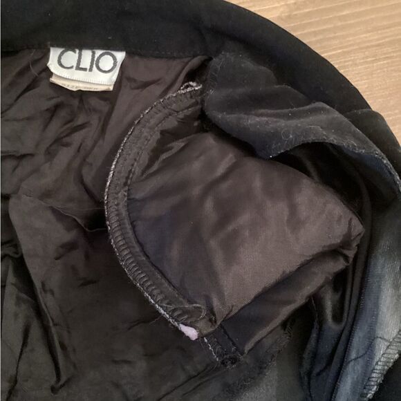 CLIO VINTAGE 90S SIZE MEDIUM BLACK VELVET LONG LENGTH 3 BUTTON BLAZER JACKET - Picture 9 of 9
